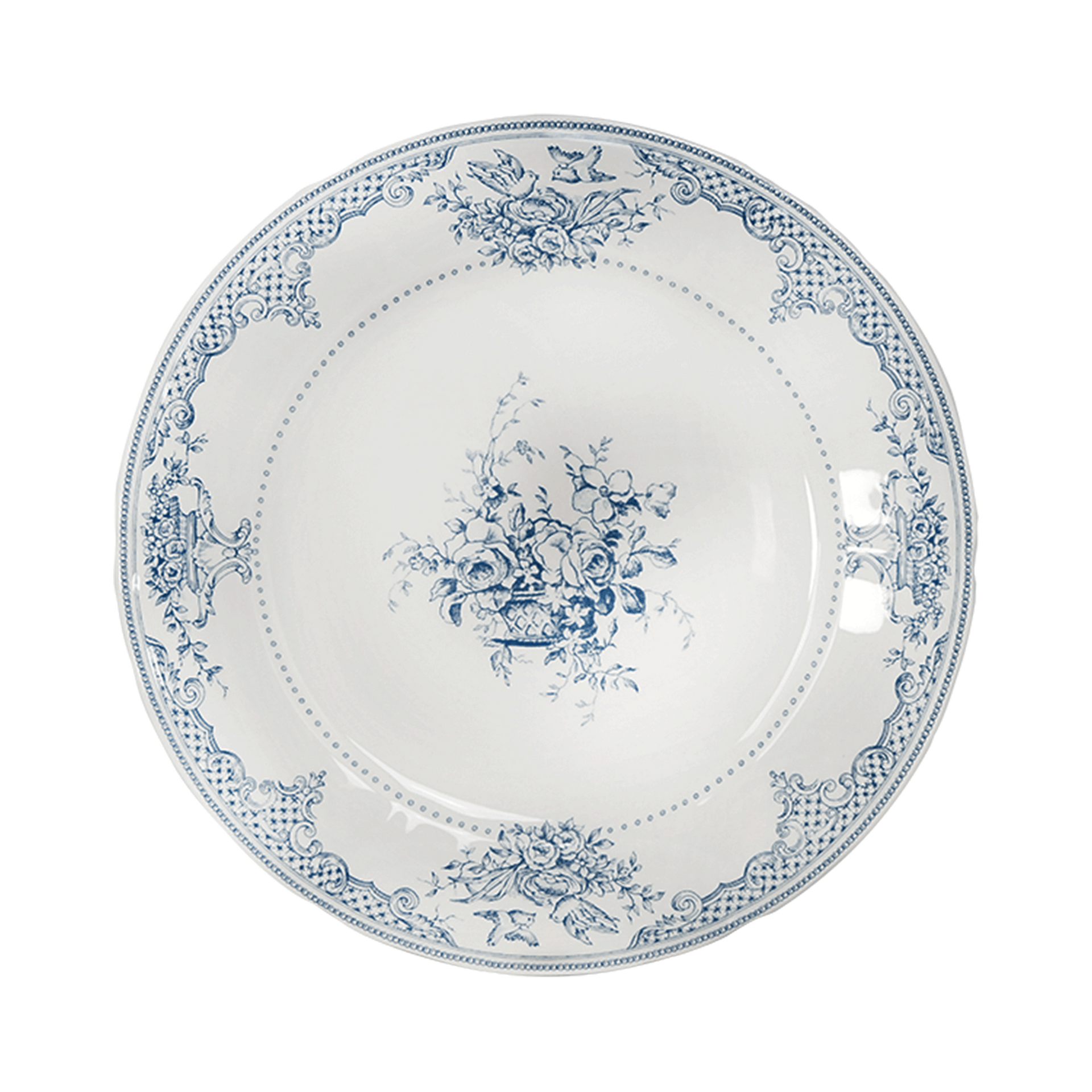 Set of 4 dinner plates Fleurs - Les Dépareillées blue – FAÏENCERIE