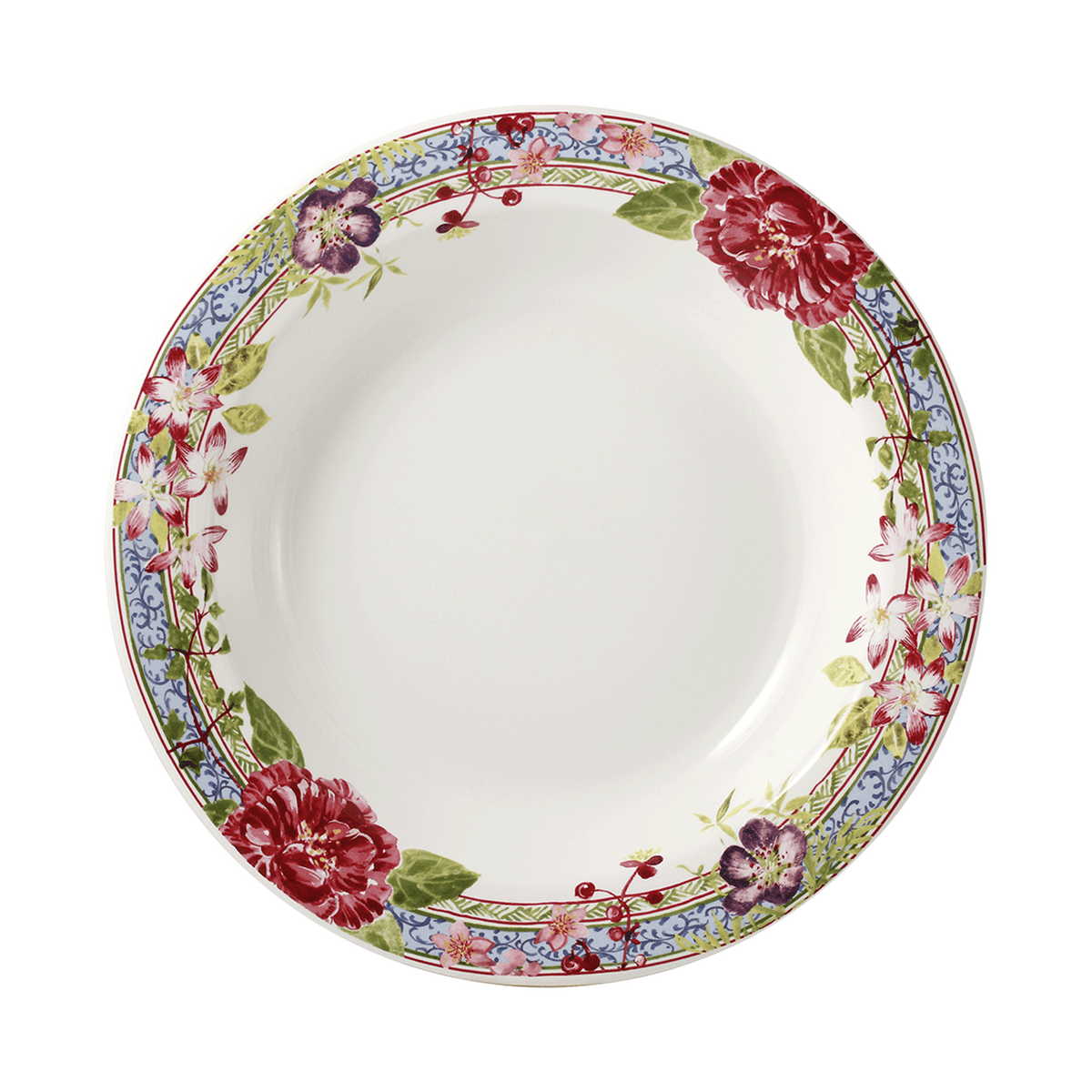 Gien Millefleurs プレート 2枚セット Plat-rond-creux-millefleurs.