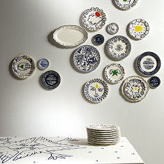 Set of 4 dinner plates Fleurs - Les Dépareillées blue – FAÏENCERIE